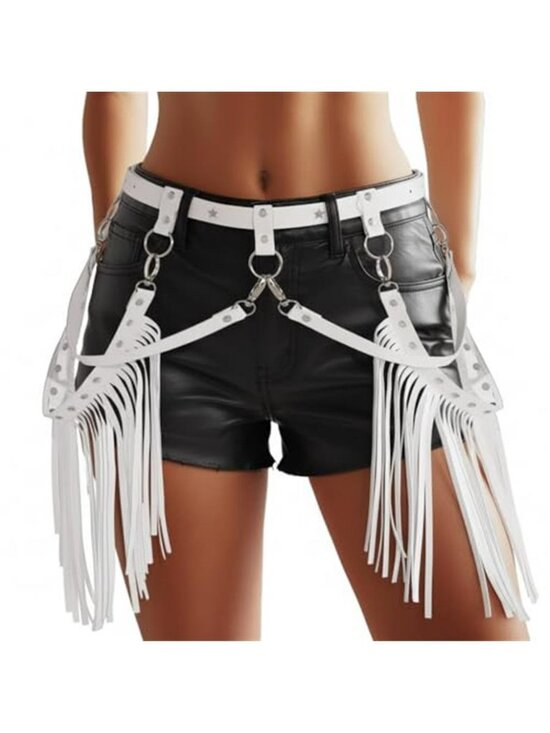 Cowgirl Fringe Belt Leather Tassel Belts Fashion Rave Harness Waist